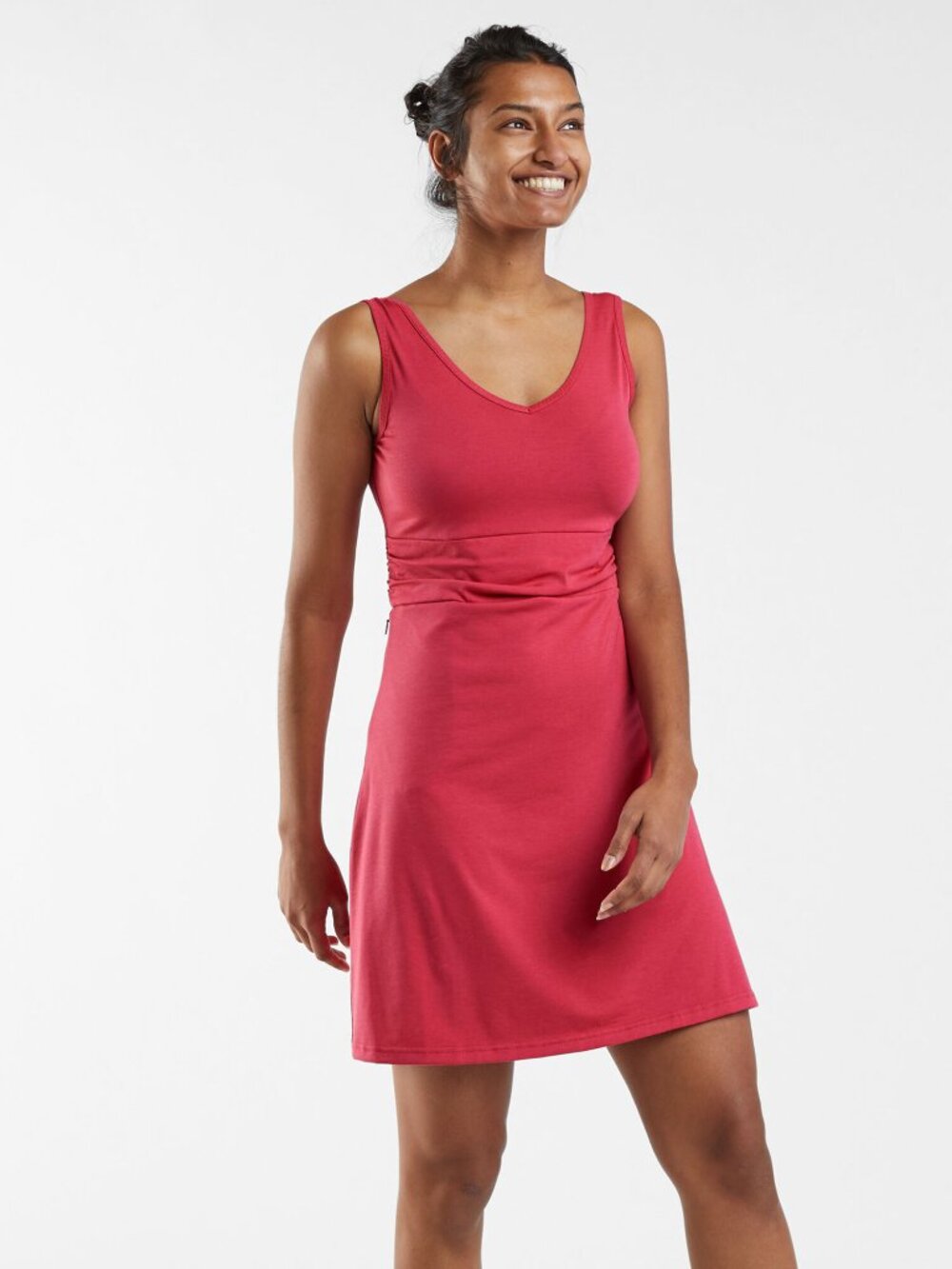 Title nine Frances Dress - M - sleeveless pink zip pocket v-neck *small flaw*